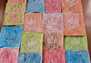Praca plastyczna "Tulipan" wykonana przez dzieci.